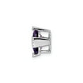 thumbnail image 2 of 14k White Gold Amethyst and Diamond Necklace for Women with Emerald Cut Purple Gemstone, Round Accents, Fine Luxury Jewelry, February Birthstone, Elegant Classic Pendant, 2 of 5
