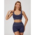 thumbnail image 7 of IBTOM CASTLE Womens Workout Sets Color Block Sports Bra Matching High Waist Shorts 2 Piece Gym Yoga Pilates Outfits Blue, 7 of 7
