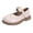 Beige, variant on RotHome Girls Mary Jane Dress Shoes Pearl Strap Ballet Flats Toddler Flower Girl Wedding Party Pumps Comfortable Non-Slip Soft Sole Satin Bow