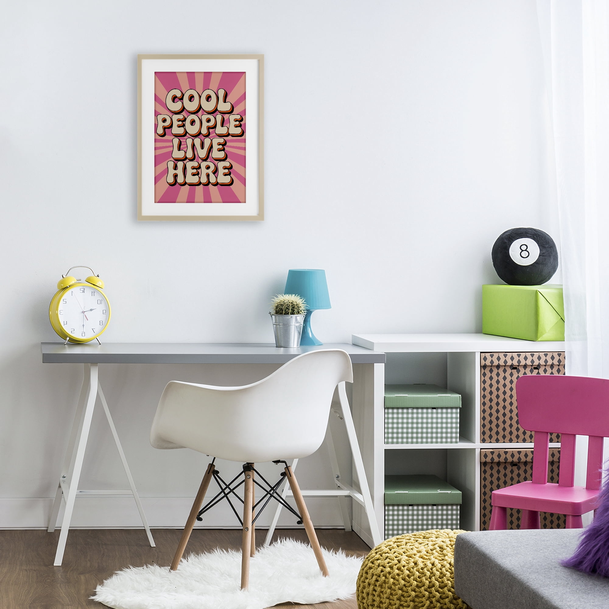 Stupell Industries Groovy Cool People Live Here Birch Framed Print Under Glass, design by Andreas Magnusson