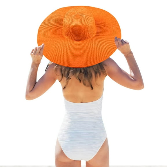 Lroveb Sun Hats for Women Foldable Large Brimmed Straw Hat Sun Protection Floppy Disk Wide Beach Hat