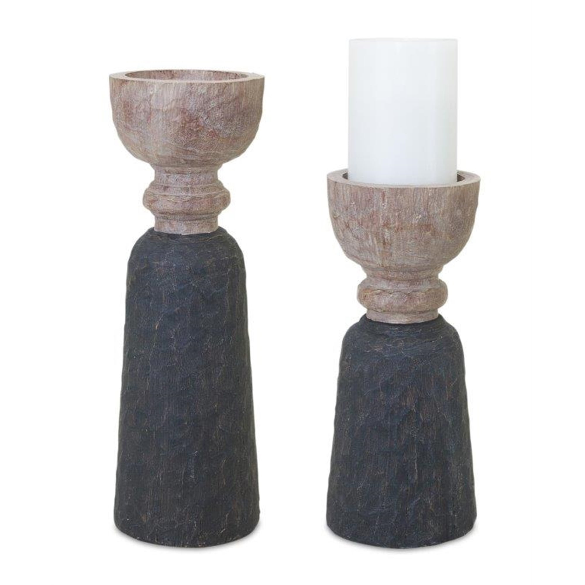 Candle Holder (Set of 2) 10"H, 12.5"H Resin