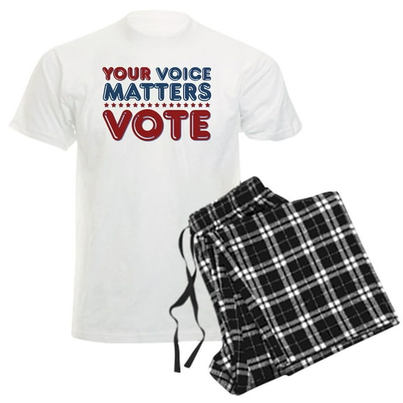 CafePress - Your Voice Matters Men's Light Pajamas - Men's Light Loose Fit Cotton Pajama Set
