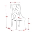 thumbnail image 4 of Boldly Bohemian Dining Table Set Consists of a Kitchen Table anD Linen Fabric Upholstered Chairs with Sturdy Back, Modern Compact Dining Table Set, 4 of 6