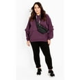 thumbnail image 2 of Avenue Women's Plus Size Frill Eggplant Hoodie, 2 of 2