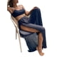 thumbnail image 3 of Txlixc, pantalones de playa para mujer, doble cara, corte alto, copo de nieve, bola de piel, adornado, cintura alta, pantalones para cubrir abdominales Txlixc  Estilo de ocio, 3 of 5