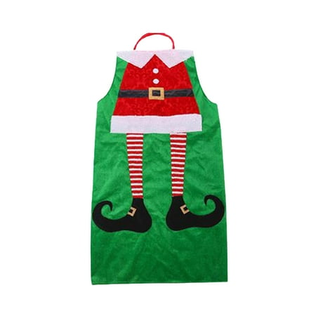 

NUOLUX Christmas Cooking Apron Half Body Apron Sleeveless Serving Aprons Housework Apron for Home Restaurant Coffee (Green Elves Apron)