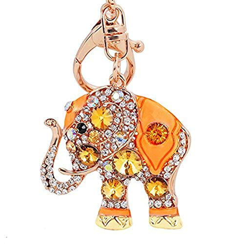 Good Luck Elephant Keychain With Crystals and Rhinestones Charm Gift 