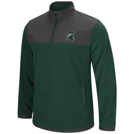 Michigan State Spartans NCAA "Blocker" Men's 1/4 Zip Corduroy Fleece Jacket