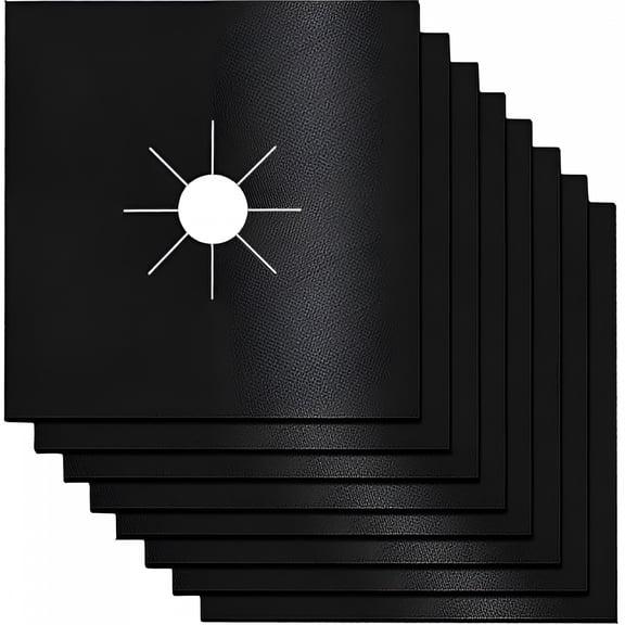 ACDANC 8 Pack Stove Burner Covers,Gas Stove Burner Liners,Non-Stick Reusable Gas Range Stove Top Covers for Kitchen,Cuttable,Easy to Clean Black
