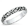 thumbnail image 1 of All in Stock Sterling Silver Black Vines Eternity Band Ring Size 5, 1 of 3