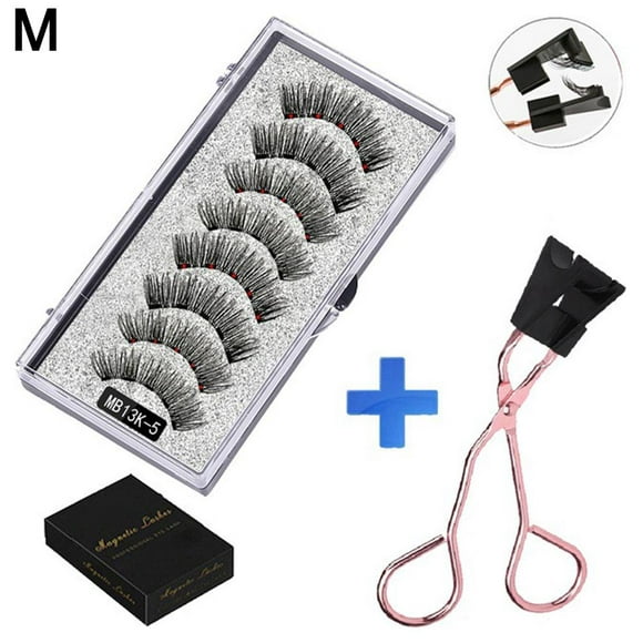 Reusable Magnetic Eyelash Kit with Tweezers Adhesives Waterproof False-Eyelashes L6Z1
