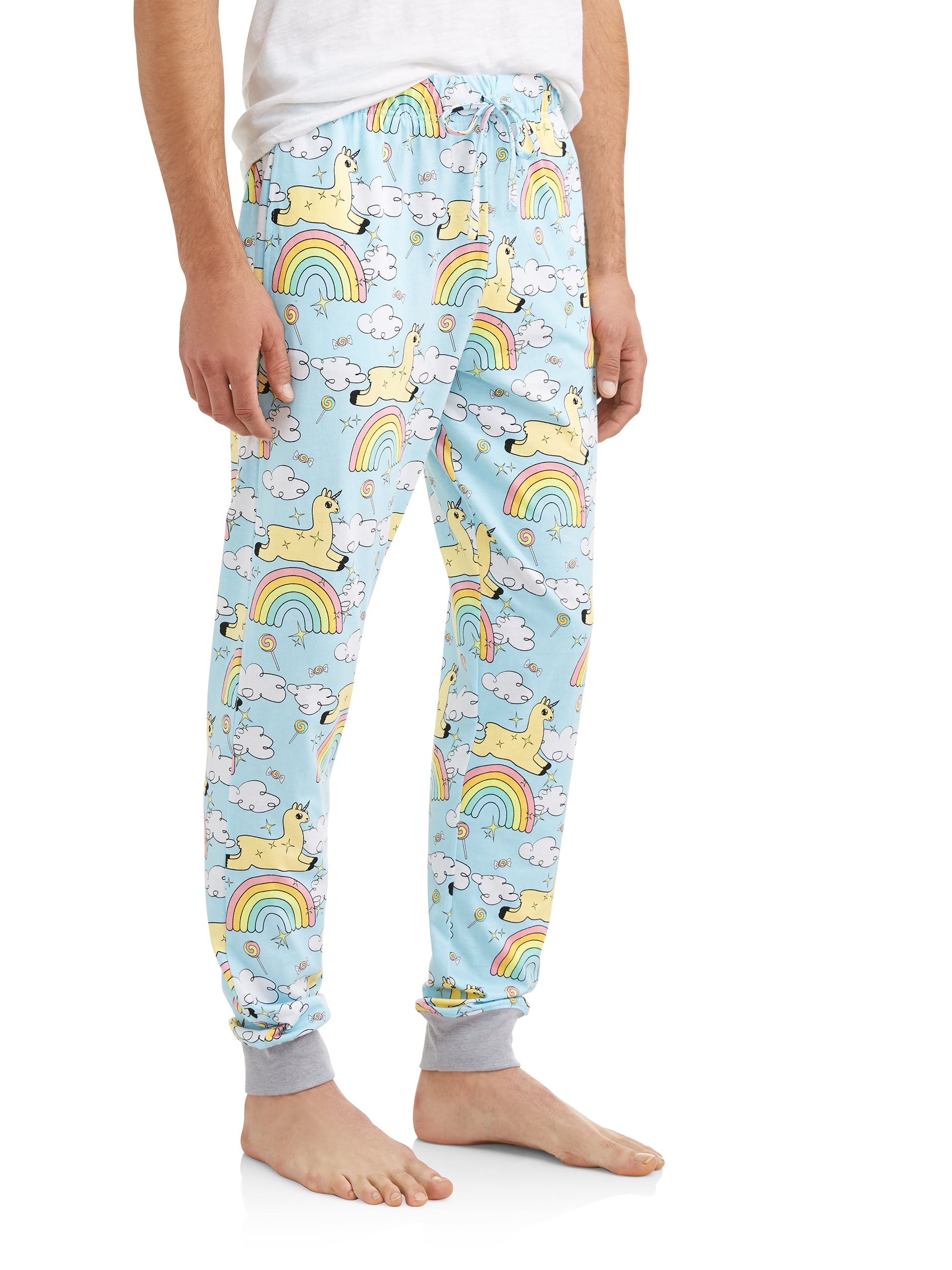 Comfy Sleep and Loungewear Rainbows and Unicorns Mens Cotton Jogger Pajama Pants 