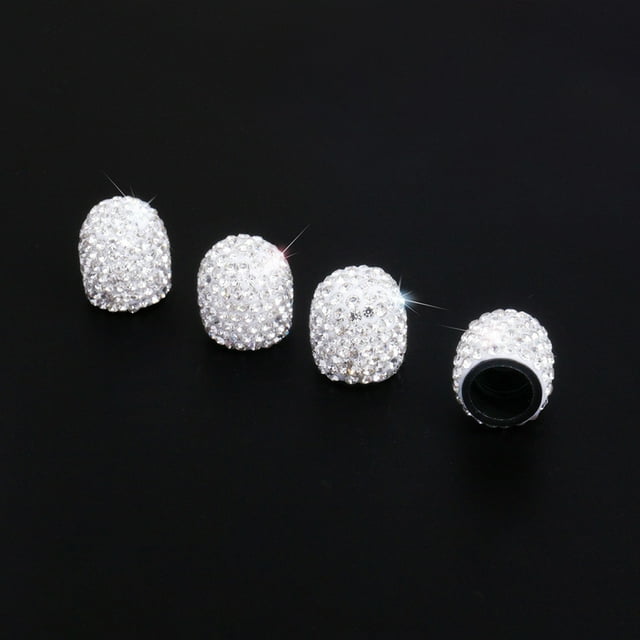 2 paquetes de 8 tapas de válvula de diamante tapas de neumático de coche modificadas creativas tapas de núcleo de válvula de diamante (blanco) JAMW Sencillez
