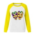 thumbnail image 3 of Uootdi Mardi Gras Long Sleeve Shirts for Women Crewneck Funny Carnival Themed Graphic Tops Mardi Gras New Orleans Festival Purple Sweatshirt for women Gift, 3 of 6