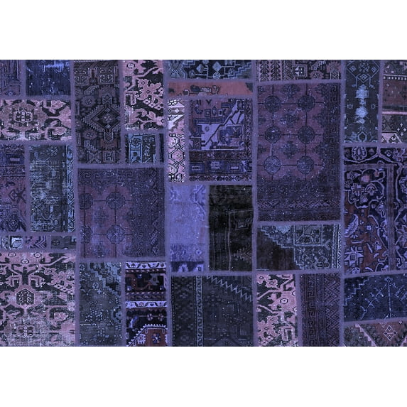 Ahgly Company Indoor Rectangle Oriental Blue Modern Area Rugs, 2' x 5'