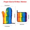 thumbnail image 2 of Pofeuu Rainbow Colored Print Oven Mitts and Pot Holders 4 pcs Set,High Heat Resistant 500 Degree Extra Thicken Long Kitchen Cotton Oven Glove for Cooking, 2 of 6