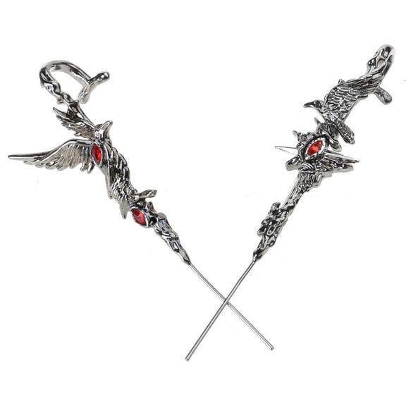 WE-POLUJ Gothic Crow Ear Cuff Jewelry Accessory for Trendy Fashion Enthusiasts Use