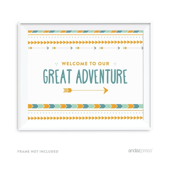 Welcome To Our Adventure Boho Chic Tribal Birthday Party Signs
