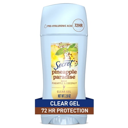 Secret Fresh Clear Gel Antiperspirant and Deodorant for Women, Pineapple Paradise, 2.6 oz