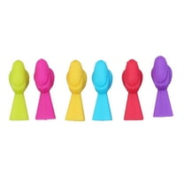 Wine Glass Markers Set of 6 Cute Bird Silicone Drink Glass Charms Recognizer