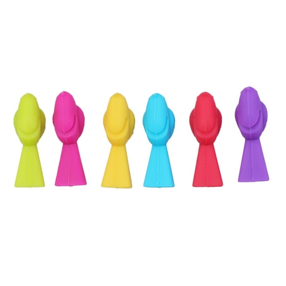 Wine Glass Markers Set of 6 Cute Bird Silicone Drink Glass Charms Recognizer