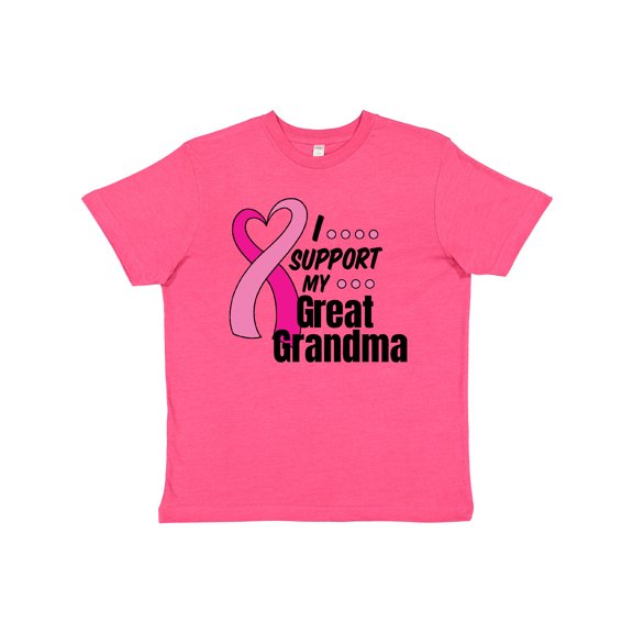 Inktastic Breast Cancer Awareness I Support My Great Grandma Youth T-Shirt