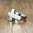 thumbnail image 3 of Korean Simple Couple Rings 14K Yellow Gold Punk Christian Cross Ring Men Women Fashion Jewelry Best Gifts For Lovers, 3 of 10