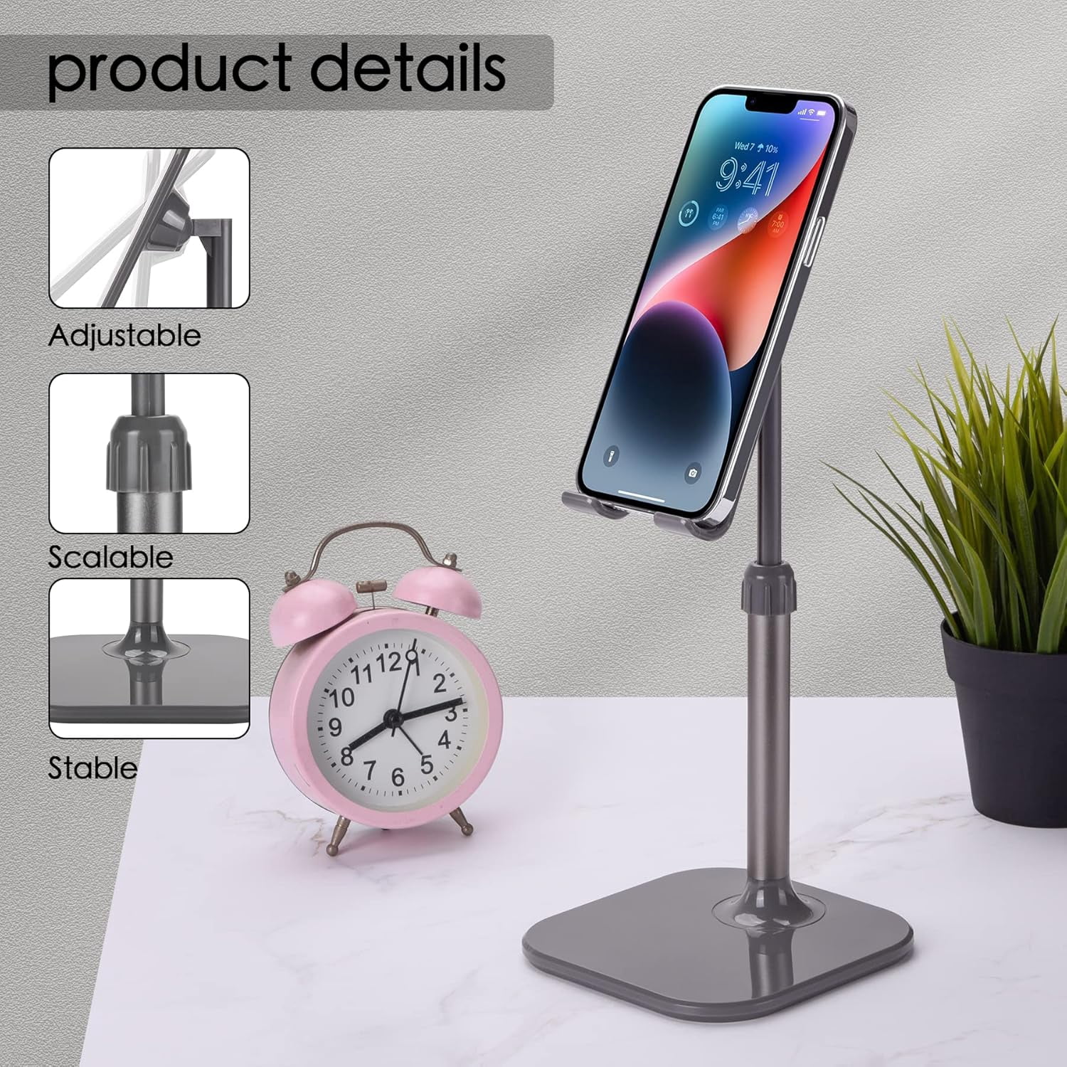 Cell Phone Stand, Stocking Stuffers Gifts for Teens Girls Boys Adults Women Men Mom Wife, Phone Stand for Desk, Phone Holder Stand Compatible with iPhone and All Mobile Phones Tablet, Pink