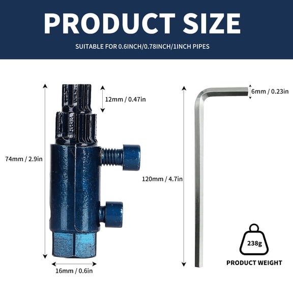 New Pipe Extractor Tool Pipe Nipple Extractor Set Pipe Remover Kit Broken Pipe Thread Remover Fits 1/2 inch to 1 inch Easy Out Screw Extractor Kit for Broken Tap, Bolt, Nipple, Allen Screw Remover