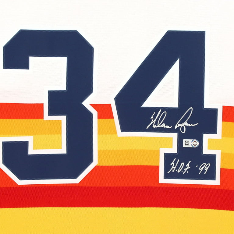Nolan Ryan Houston Astros Autographed Rainbow Mitchell & Ness Authentic  Jersey with HOF 99 Inscription 