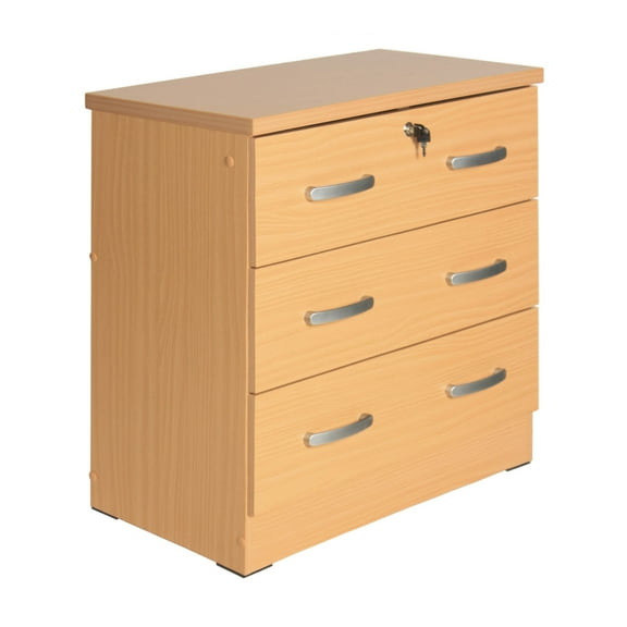 Cindy Wooden 3 Drawer Chest Bedroom Dresser - Beech (Maple)