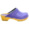 thumbnail image 2 of BJORK Maja Open Back Wood Leather Clogs (Purple - EU42), 2 of 9