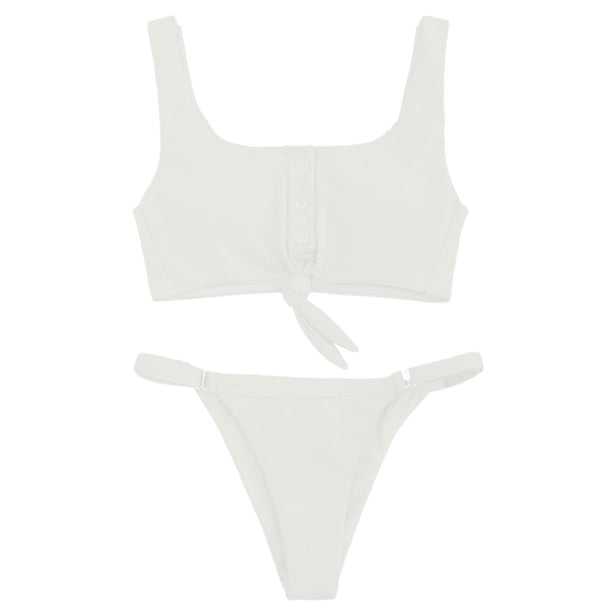 Traje de baño bikini de mujer de dos piezas, traje de baño bikini de tirantes traje de baño de dos piezas