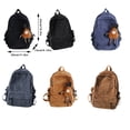 thumbnail image 4 of Sonducket para niña, bolsa de estudiante, bolso de hombro, multicolor, de gran capacidad, de pana, estilo Ins, dulce regalo, ligero Mochilas Azul (con colgante), 4 of 6