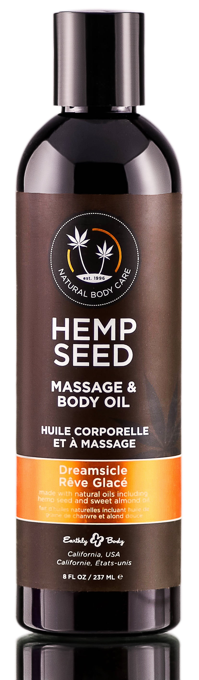 Earthly Body Hemp Seed Massage & Body Oil (8 oz) Dreamsicle