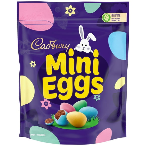 Cadbury Mini Eggs, Chocolatey Candy Eggs, Party Size, Resealable bag, Prepared in Canada, 875 g