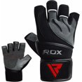 thumbnail image 2 of RDX Weight Lifting Gloves for Gym Workout – Cowhide Leather, Long Wrist Support with Anti Slip Palm Protection – Great Grip for Fitness, Bodybuilding, Powerlifting, Strength Training & Exercise, 2 of 6