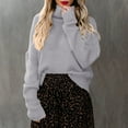 thumbnail image 3 of Vedolay Womens Long Sleeve Tops Women's Cropped Striped Sweaters Oversized Long Sleeve Crew Neck Crop Tops,Gray XXL, 3 of 5