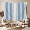 thumbnail image 2 of Blue Gray Stripes Tapestry for Bedroom Wall Hanging Tapestry, Contemporary Minimalist Abstract Lines Ceiling Backdrop Tapestries Poster Blanket Wall Decor for Teens Room Living Room Dorm 55" x 73", 2 of 8