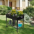 thumbnail image 4 of Raised Garden Bed, SESSLIFE Metal Planter Boxes on Wheel with Leg, Raised Planter Box 38"L x 16" W x 32" H, Rectangle Garden Box Elevated Planter for Indoor/Outdoor, Black, X1037, 4 of 11