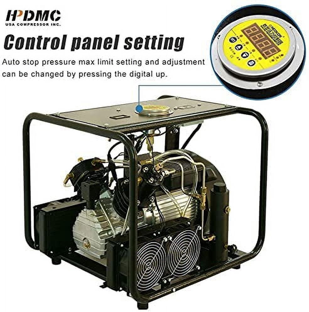 HPDAVV High Pressure Air Compressor 110V - 2.2KW / 3HP - 2.1CFM @ 4500psi PCP Paintball Fill Station & Charging System, an Oil Water Separator for Free
