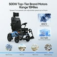 thumbnail image 4 of VERPAL Reclining Foldable Lightweight Electric Wheelchairs for Adults, Airline Approved Mobility Power Wheelchair for Seniors, 500W Motor, 400 lbs, 15 miles, Blue, 4 of 6