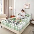 thumbnail image 4 of Homewish Teens Happy Camping 4pcs Bed Sheets,Adventure Theme King Sheets,Geometric Plaid Grid Super Cozy Sheet Set,Luxury Bedroom Decor, 4 of 7