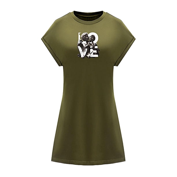Vestido de verano para mujer, vestido de cuello redondo para mujer de primavera para el trabajo, regalo de cumpleaños para caminar S