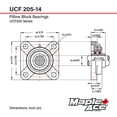 thumbnail image 3 of MAPLE ACE UCF205-14 Roulement à Bride 7/8" Alésage 4 Boulons Solide, 3 of 4