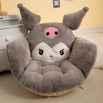 

Cartoon Cinnamoroll winter plush semi-enveloped black Kuromi cushion cushion back dorm office chair cushion non-slip