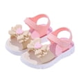 thumbnail image 3 of Viluyesy Girls' Soft-Sole Summer Sandals with Bow Detail Non-Slip Casual Outdoor Sandals for Kids Pink Size 8, 3 of 6