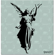 Stencil1 Angel Durable Quality Reusable Stencils for Painting - Create Stencil Crafts and Decor - Decor on Walls Fabric & Furniture Recyclable Art Craft - 5.75" x 6"