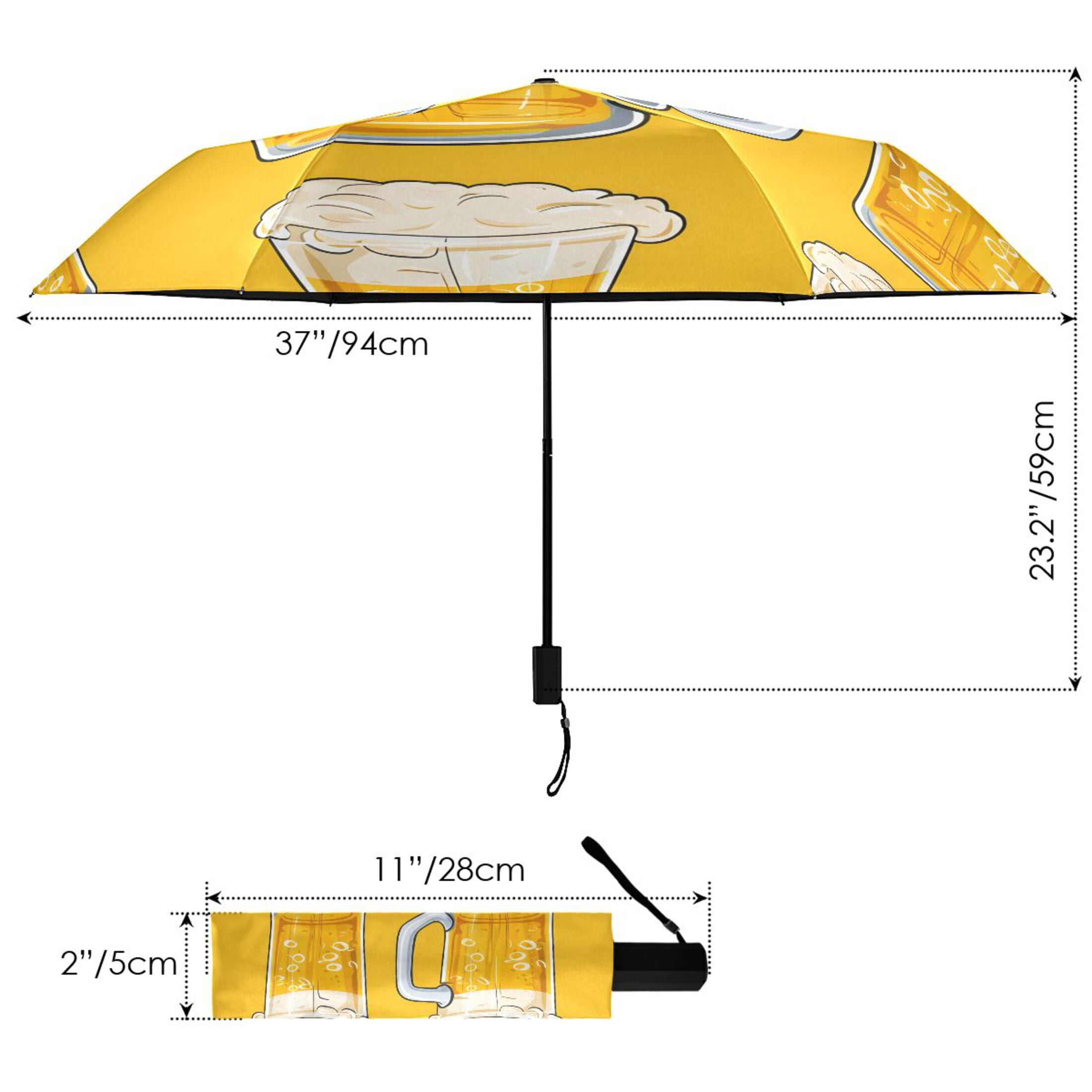 Beer Mugs with Foam Compact Sun Umbrella Windproof Travel Umbrellas for Rain Strong Portable UV Protection